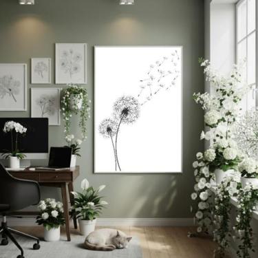 Imagem de Quadro Decorativo Dentes De Leão 70X50Cm Mold Branca - Quadros On-Line