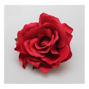 Imagem de Enfeite Arranjo Cabelo Noiva Flor Grande Tecido - Vermelho - De Castro