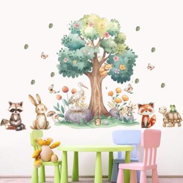 Imagem de Adesivo de parede Forest Animals Tree para quarto de crianças ou berçá