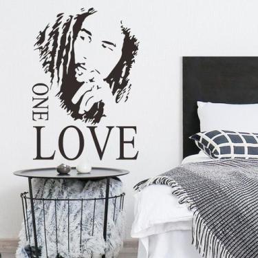Imagem de Adesivo de parede Bob Marley One Love para quarto ou sala de estar - t