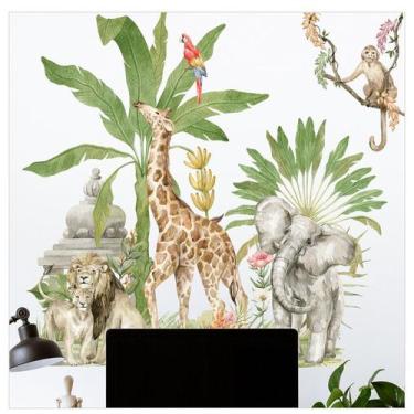 Imagem de Adesivo de parede Tropical Rainforest Animal Self-Adhesive Deco - taiy