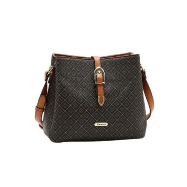 Imagem de Bolsa Feminina Transversal Chenson 3485616 Monograma Cor:Café, Café