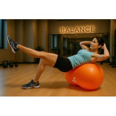 Imagem de Bola Feijão Com Bomba de Ar Yoga Pilates Amendoin - Acte Sports