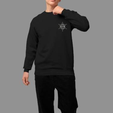 Imagem de Moletom Gola Careca Basico Moda Country Inverno Blusa De Frio Sherif S