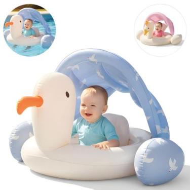 Imagem de Boia Inflável Cisne Com Toldo Infantil Segura E Confortável Gaivota ou