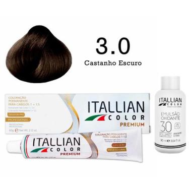 Imagem de Kit Coloração Itallian Color 3.0 Castanho Escuro + Oxi 30