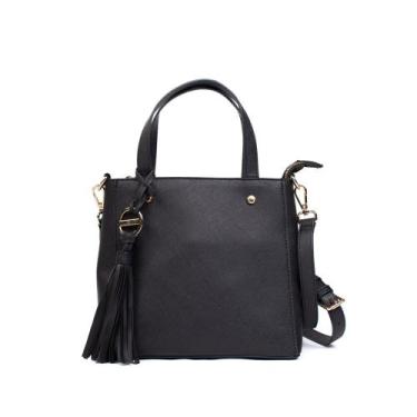 Imagem de Bolsa Feminina WJ Tiracolo Pequena Estruturada Preto, Preto, Único