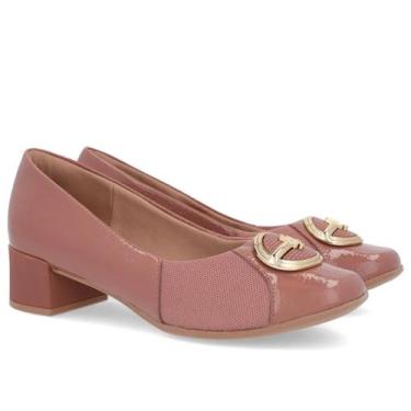 Imagem de Scarpin Feminino Usaflex Salto Bloco 100% Em Couro Estiloso e Elegante