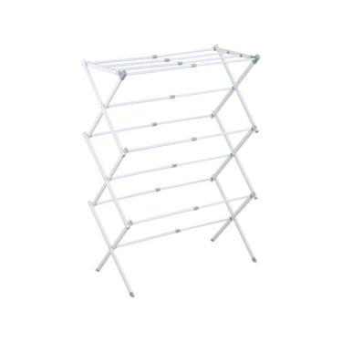 Imagem de Varal Vertical Chão Retrátil Dobrável Apartamento Camesa, Branco