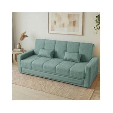 Imagem de Sofá-Cama 3 Lugares Matrix Grazi Revestido em Veludo - 206cm de largura