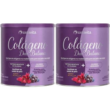 Imagem de Kit 2X Colágeno Duo Balance - 330g Hibiscus e Frutas Roxas - Sanavita-Masculino