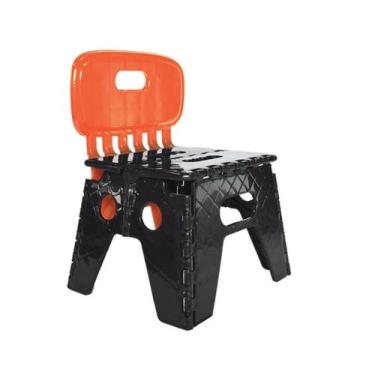 Imagem de Banqueta Banco Dobravel Com Encosto Resistente até 90kg - Arqplast