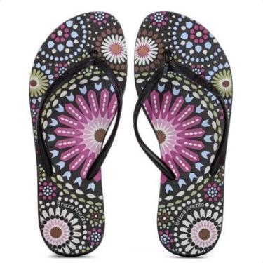 Imagem de Chinelo Brizza Arezzo Estampa Color Preto - Feminino-Feminino