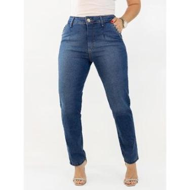 Imagem de Calça Feminina Mom Jeans Prega Frontal Cintura Alta Anticorpus-Feminino