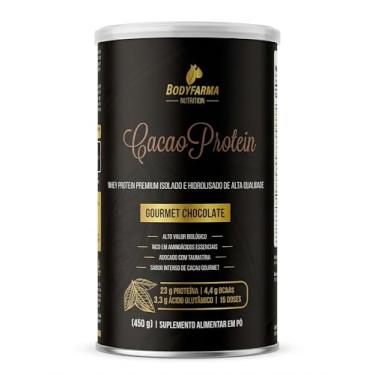 Imagem de Whey Cacao Protein - Gourmet Chocolate 450g - 23g de Proteínas por Porção - Suplementação Treino Academia, Ganho Muscular Hipertrofia - BODYFARMA NUTRITION (Lata 450g, Cacao Gourmet Chocolate)