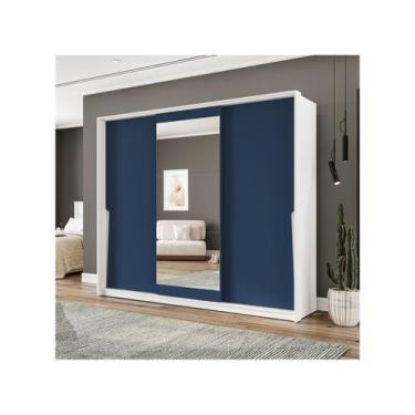 Imagem de Guarda Roupa Casal 3 Portas de Correr e 4 Gavetas Com Espelho 240850 L