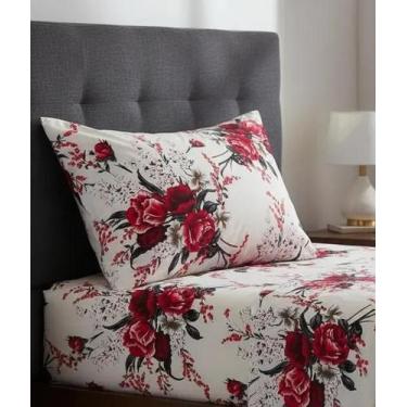 Imagem de Jogo de Lençol Solteiro Padrão com Elástico Algodão Poliester 2 peças 