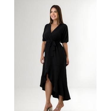 Imagem de Vestido Feminino Elegante Midi Mullet Com Babado - Casual Dress, Marsa