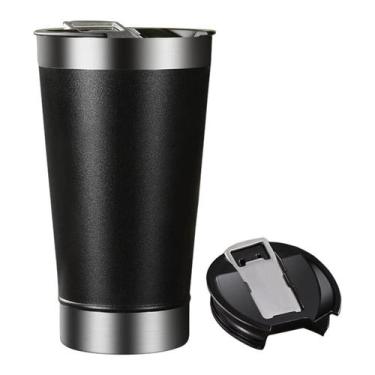 Imagem de Copo Térmico De Cerveja 473ml Com Tampa + Abridor - premium