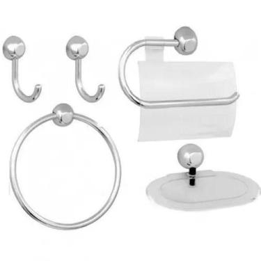Imagem de Kit Acessórios Para Banheiro Samba Fit Cromado - Jkscf - Japi