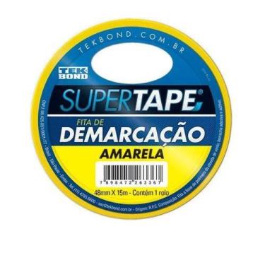 Imagem de Fita Demarcação De Solo Amarela 48mm X 15 Metros - Tekbond