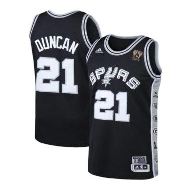 Imagem de Regata NBA San Antonio Spurs #21 T. Duncan (Comemorativa)-Masculino