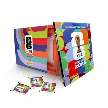 Imagem de Box Gaveta Álbum de Figurinhas Capa Dura Copa do Mundo FIFA 2026 EUA 60 Pacotes de Figurinhas Panini-Unissex