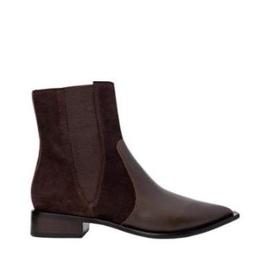 Imagem de Bota Carrano Western Basic Elástico Couro Suede Marrom Ganache-Feminino