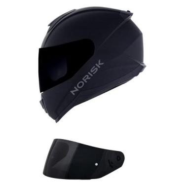Imagem de Capacete Norisk Razor Monocolor Preto Fosco Mais Viseira Fumê, 54