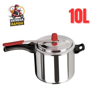 Imagem de Panela De Pressão 10 litros Fechamento Externo Alumínio Polido Pratead
