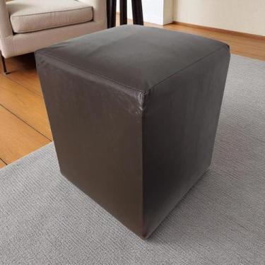 Imagem de Mini Puff Banqueta Quadrado Cubo Decorativo material sintético e Suede