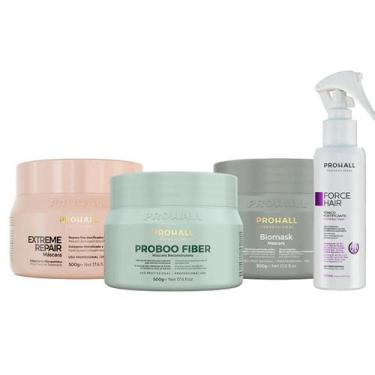 Imagem de Kit 3 Máscaras Cronograma Capilar+ Tônico Force Hair ProHall