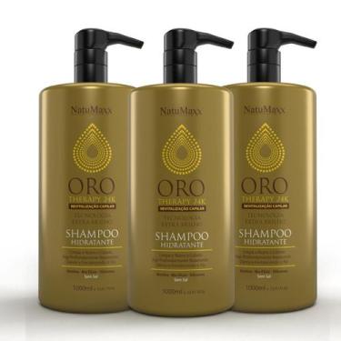 Imagem de Kit 3 Shampoo Hidratante Oro Therapy 24K NatuMaxx 1 litro