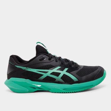 Imagem de Tênis Asics Solution Speed Ff 4 Saibro Masculino, Preto, Verde, 41