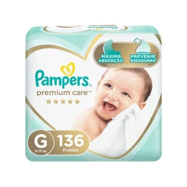 Imagem de Fralda Pampers Premium Care Tam G 9 a 13kg 136 Unidades, G, 136