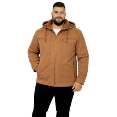 Imagem de Jaqueta Sarja Masculina Revestida Com Bolsos Plus Size-Masculino