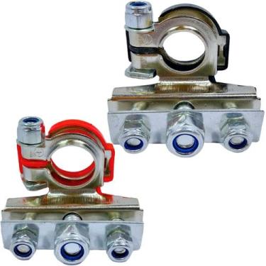 Imagem de Kit terminal conector polo de bateria 3 vias ligação elétrica sapão un