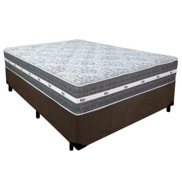 Imagem de Cama Box Casal Suede + Colchão Anjos Black Graphite Molas Ensacadas 13