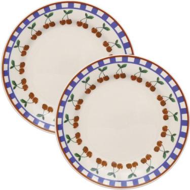 Imagem de Jogo Pratos Raso Jantar 12Pçs 12 Pessoas Jardim Cerejas 26cm - Gici Ho