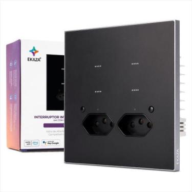 Imagem de Interruptor Inteligente Vênus 4 Botões 2 tomadas EKAZA WiFi
