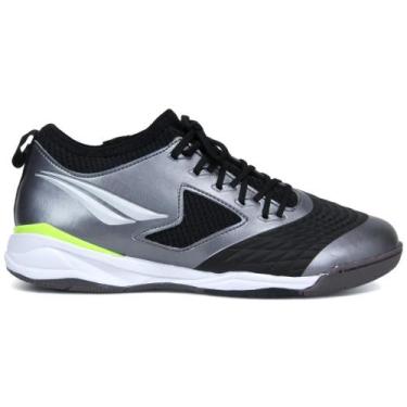 Imagem de Chuteira Futsal Penalty Max 1000 Ecoknit Masculino, 40, Chumbo, Branco
