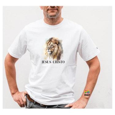 Imagem de Camiseta Adulto Jesus Cristo Est. Leão de Judá Adam 6 - Religioso Zlpr