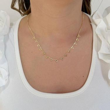 Imagem de Colar Gargantilha Triângulos Banhado em Ouro 18k - Anastásia Joias