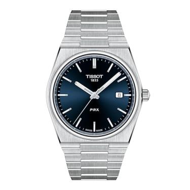 Imagem de Tissot Relógio social masculino PRX 316L com caixa de aço inoxidável cinza T13741011041...