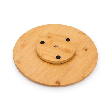 Imagem de Tábua com Base Giratória Redonda BAM2864 para Servir Bambu Ecológico 35cm Natural Euro Home