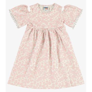 Imagem de Vestido Infantil Cotton Com Pompom Rovi Kids Rosa