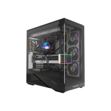 Imagem de Gabinete Gamer Round5 Icebox Mid Tower ATX Com Fans Preto