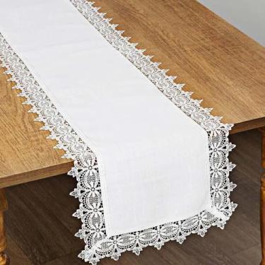 Imagem de Caminho de Mesa Retangular 40x175cm 1214 - Rafimex, Branco