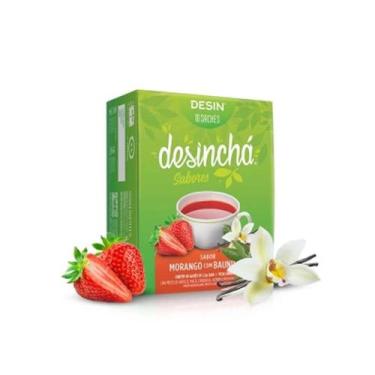 Imagem de Desinchá Sabores - 10 Sachês Morango com Baunilha - Desinchá