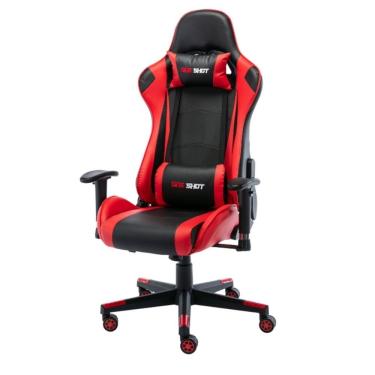 Imagem de Cadeira Gamer Reclinável One Shot Fratini Couro Sintético Sistema Relax 180 graus  Preto e Vermelho